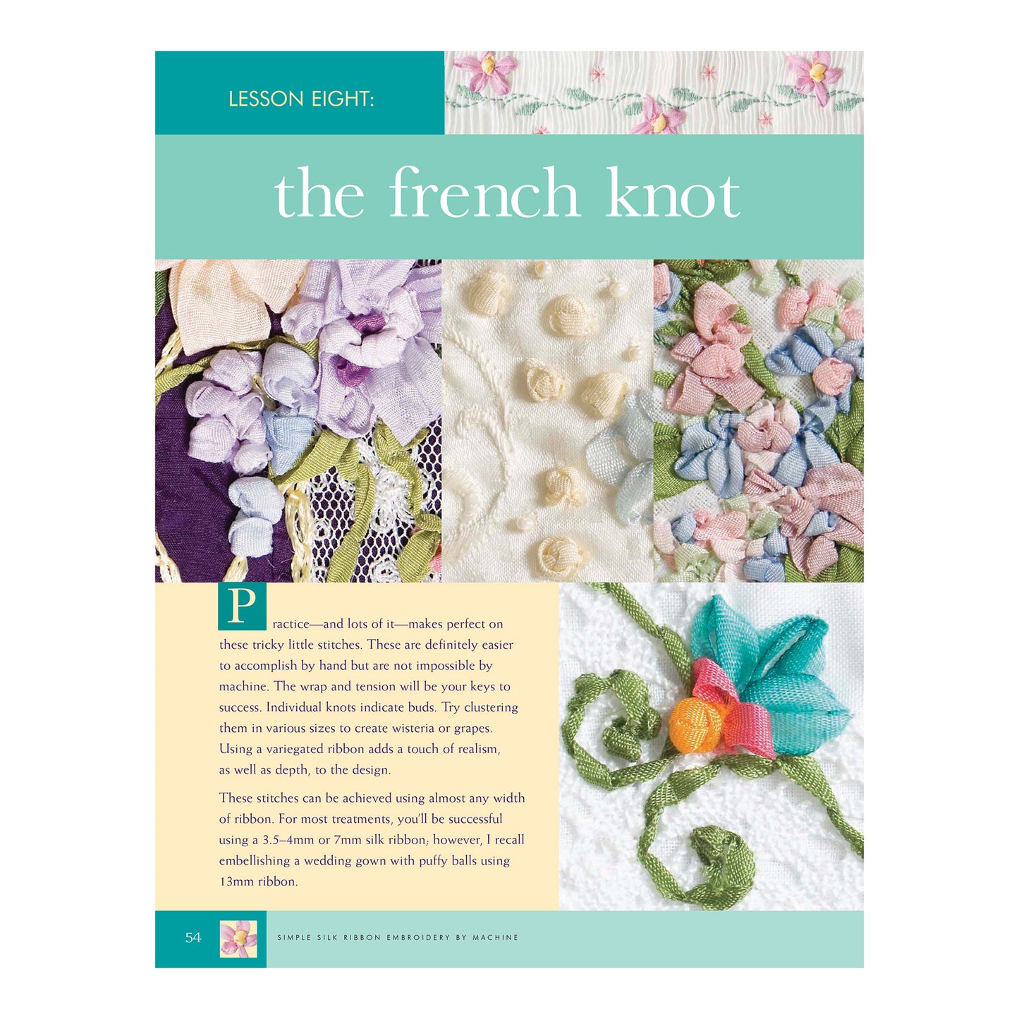 Silk Ribbon Embroidery by Machine Techniques for Beautiful Embellishments || E-Book Instant Download PDF files || SILRIBEMBBYMAC44
