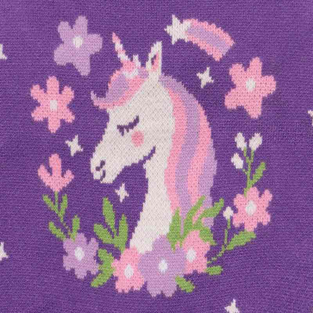 CHOMPA PARA PERRO GATO DISEÑO UNICORNIO MORADA LANA ANGORA ABRIGADORA – TALLA L