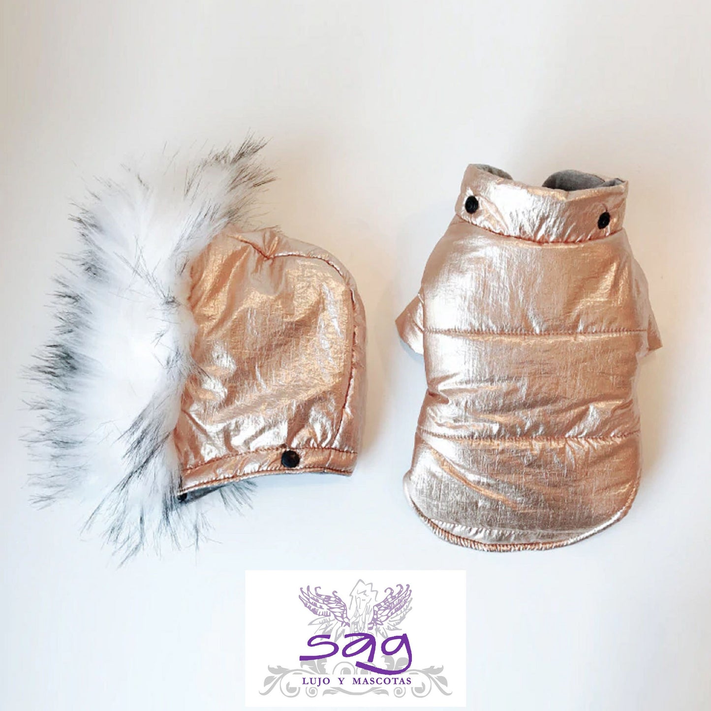GOLDEN PADDED THERMAL JACKET FOR PETS DOGS CATS || CASACA TÉRMICA ACOLCHADA DORADA PARA MASCOTAS PERROS GATOS