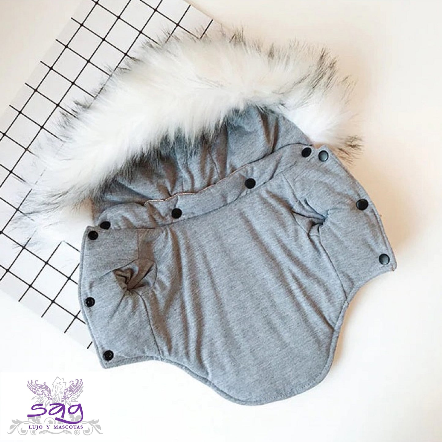 SILVER PADDED THERMAL JACKET FOR PETS DOGS CATS || CASACA TÉRMICA ACOLCHADA PLATEADA PARA MASCOTAS PERROS GATOS