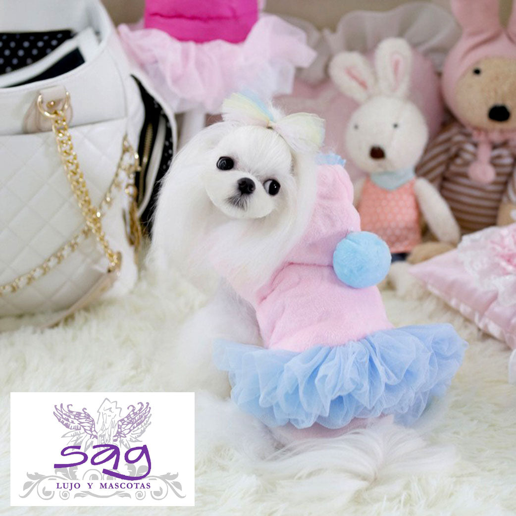 PINK TUTU PET COAT PET DOGS CATS || ABRIGO PARA MASCOTA ROSADO TUTU CELESTE MASCOTAS PERROS GATOS