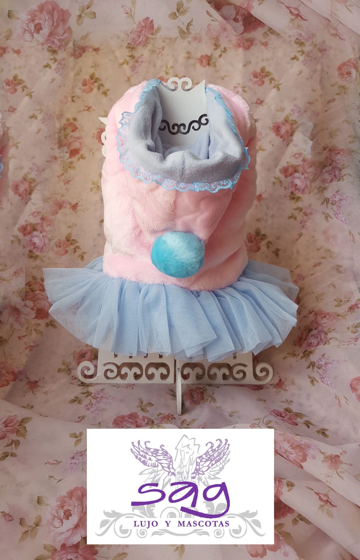 PINK TUTU PET COAT PET DOGS CATS || ABRIGO PARA MASCOTA ROSADO TUTU CELESTE MASCOTAS PERROS GATOS