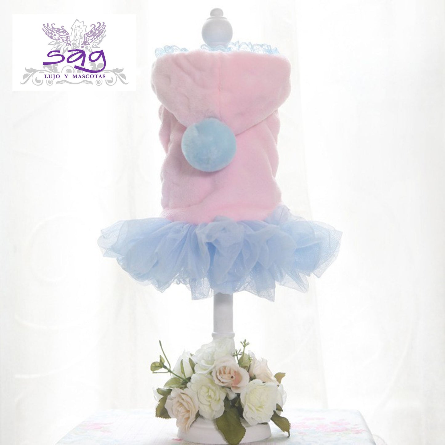 PINK TUTU PET COAT PET DOGS CATS || ABRIGO PARA MASCOTA ROSADO TUTU CELESTE MASCOTAS PERROS GATOS