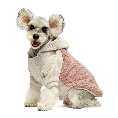 POLERA HOODIE PARA PERRO CREMA ROSA POLAR ROPA ABRIGADORA MASCOTAS PERRO GATO – TALLA XXL