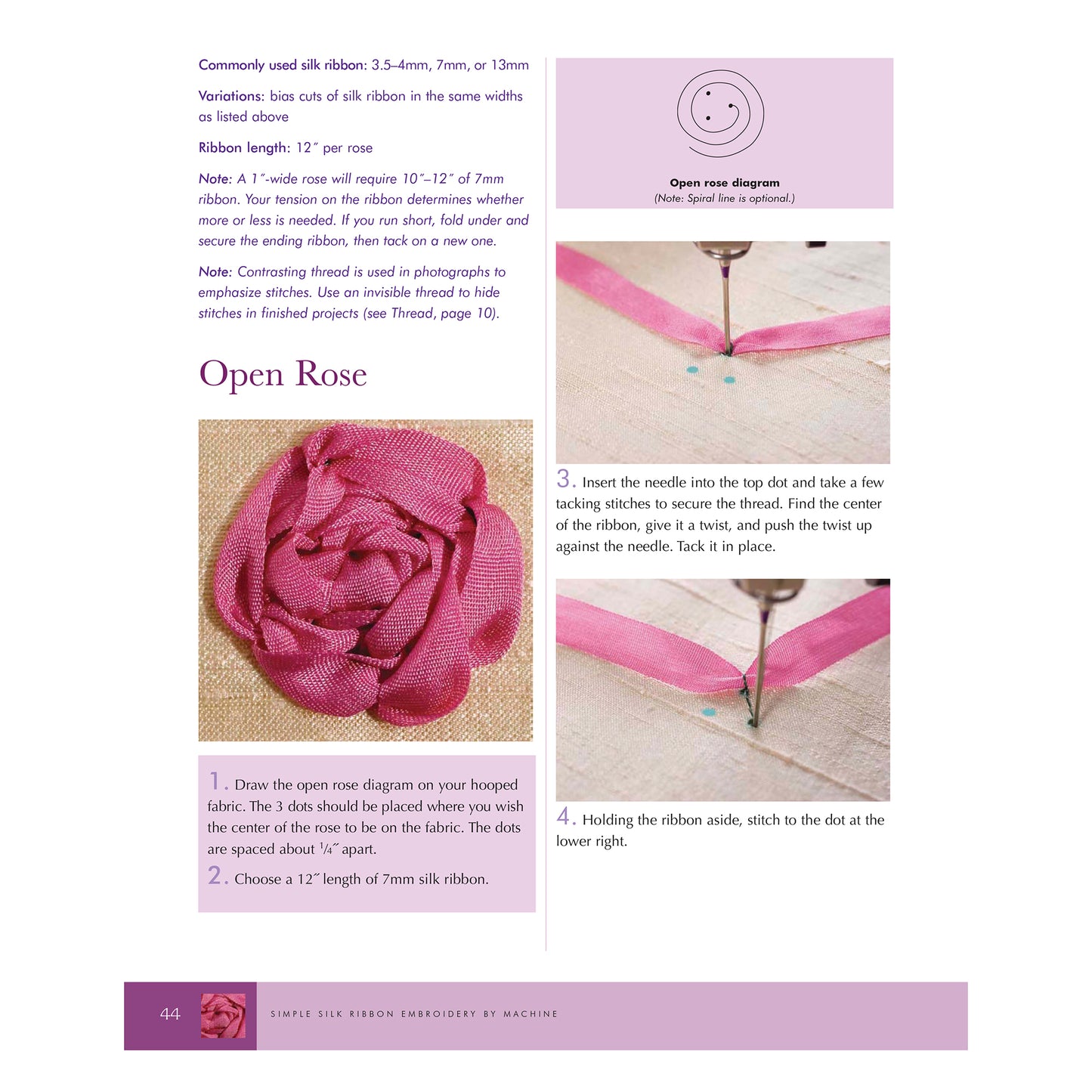 Silk Ribbon Embroidery by Machine Techniques for Beautiful Embellishments || E-Book Instant Download PDF files || SILRIBEMBBYMAC44