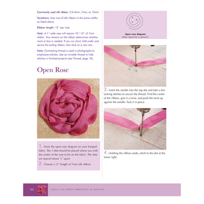Silk Ribbon Embroidery by Machine Techniques for Beautiful Embellishments || E-Book Instant Download PDF files || SILRIBEMBBYMAC44