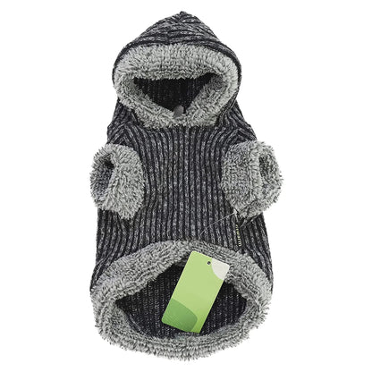 HOODIE POLERA CON CAPUCHA ABRIGADORA GRIS PARA MASCOTAS PERRO GATO – TALLA XXL