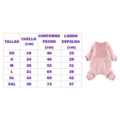 ENTERIZO ROSDO PARA PERRO GATO POLAR PELO LARGO ROPA ABRIGADORA MASCOTA – TALLA XXL
