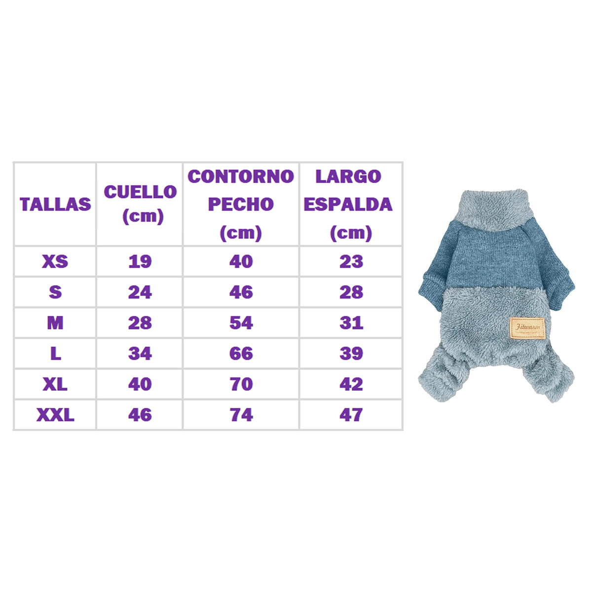 ENTERIZO CELESTE ROPA PARA PERRO GATO MASCOTA – TALLA XXL