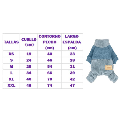 ENTERIZO CELESTE ROPA PARA PERRO GATO MASCOTA – TALLA XXL