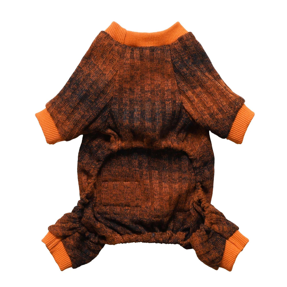 ROPA PARA PERRO ENTERIZO NARANJA TEJIDO SUAVE Y ABRIGADOR – TALLA XXL