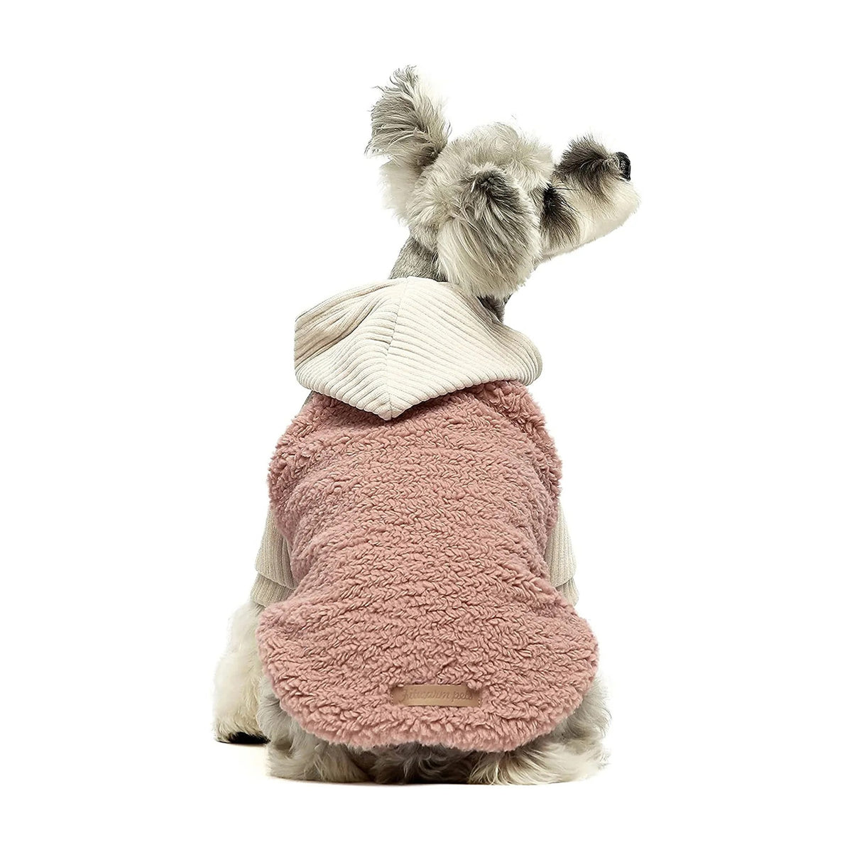 POLERA HOODIE PARA PERRO CREMA ROSA POLAR ROPA ABRIGADORA MASCOTAS PERRO GATO – TALLA XXL