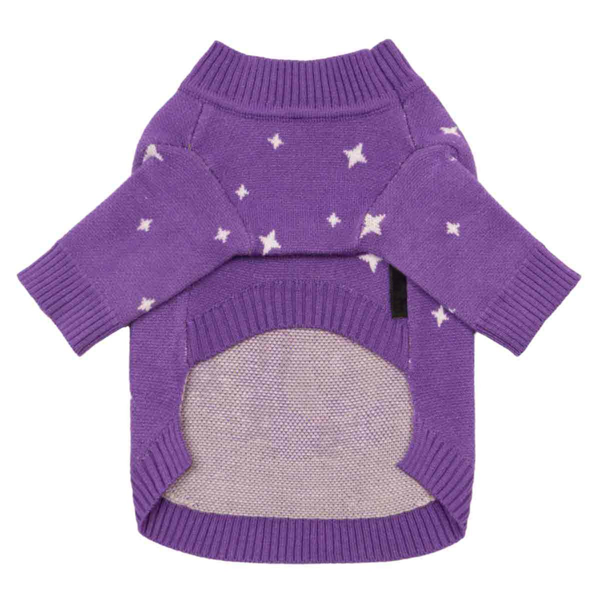 CHOMPA PARA PERRO GATO DISEÑO UNICORNIO MORADA LANA ANGORA ABRIGADORA – TALLA L