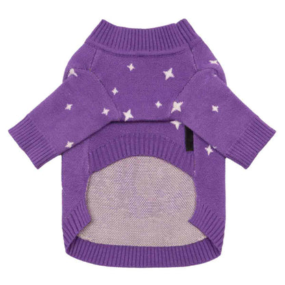 CHOMPA PARA PERRO GATO DISEÑO UNICORNIO MORADA LANA ANGORA ABRIGADORA – TALLA L