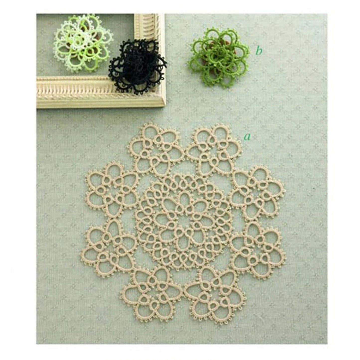 Tatting lace 180 beautiful works with braided sign illustration and detailed step diagram || E-Book Instant Download PDF files