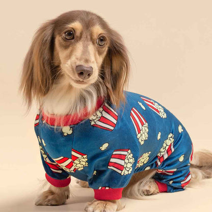 ENTERIZO PARA MASCOTA DISEÑO CANCHITA POP CORN TELA PLUSH ROPA ABRIGADORA PERRO GATO – TALLA L