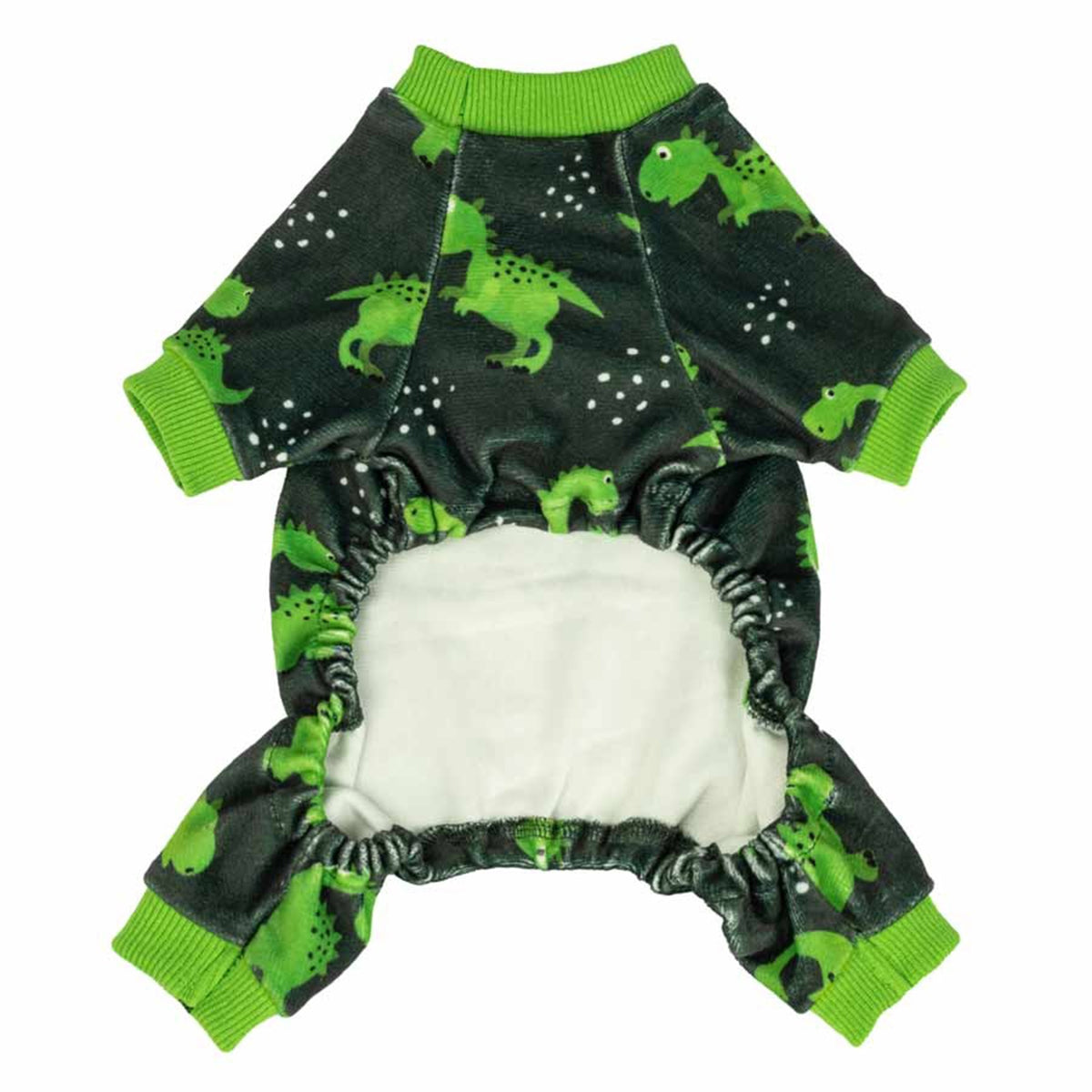ENTERIZO PIJAMA PARA PERRO DISEÑO DINOSAURIO VERDE ROPA ABRIGADORA MASCOTA PERRO O GATO – TALLA XXL