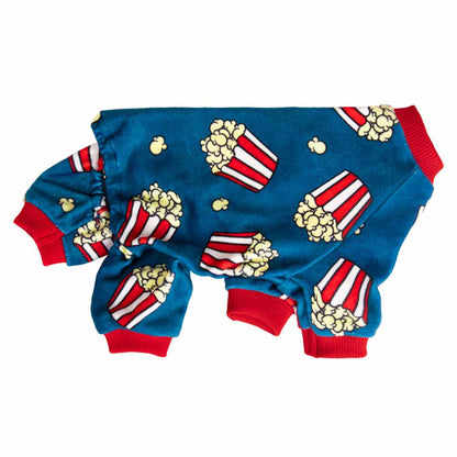 ENTERIZO PARA MASCOTA DISEÑO CANCHITA POP CORN TELA PLUSH ROPA ABRIGADORA PERRO GATO – TALLA L