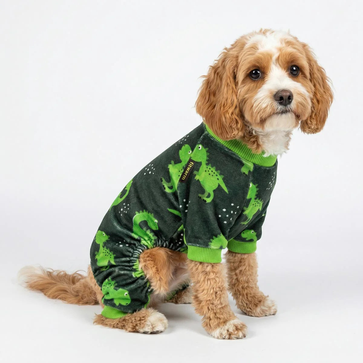 ENTERIZO PIJAMA PARA PERRO DISEÑO DINOSAURIO VERDE ROPA ABRIGADORA MASCOTA PERRO O GATO – TALLA XXL