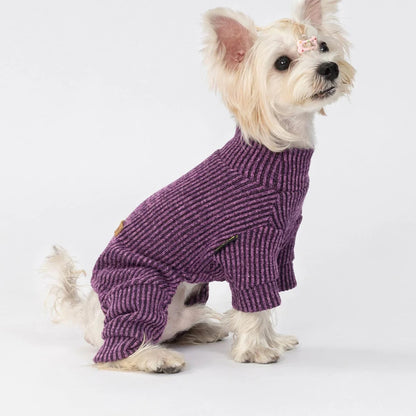 ENTERIZO PERRO MORADO ROPA ABRIGADORA MASCOTA PERRO GATO – TALLA L