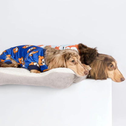 ENTERIZO PARA PERRO GATO DISEÑO OSITOS AZUL TELA PLUSH ROPA ABRIGADORA PERRO GATO – TALLA M