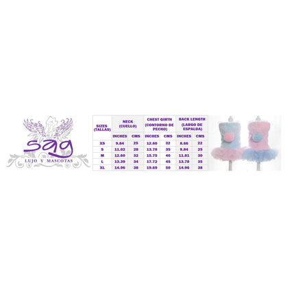 PINK TUTU PET COAT PET DOGS CATS || ABRIGO PARA MASCOTA ROSADO TUTU CELESTE MASCOTAS PERROS GATOS
