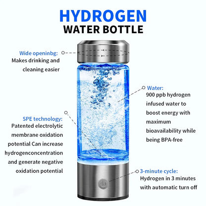 USB-Powered Hydrogen Water Cup – Titanium Filter for Ultimate Health