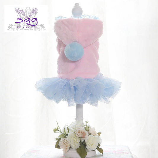 PINK TUTU PET COAT PET DOGS CATS || ABRIGO PARA MASCOTA ROSADO TUTU CELESTE MASCOTAS PERROS GATOS